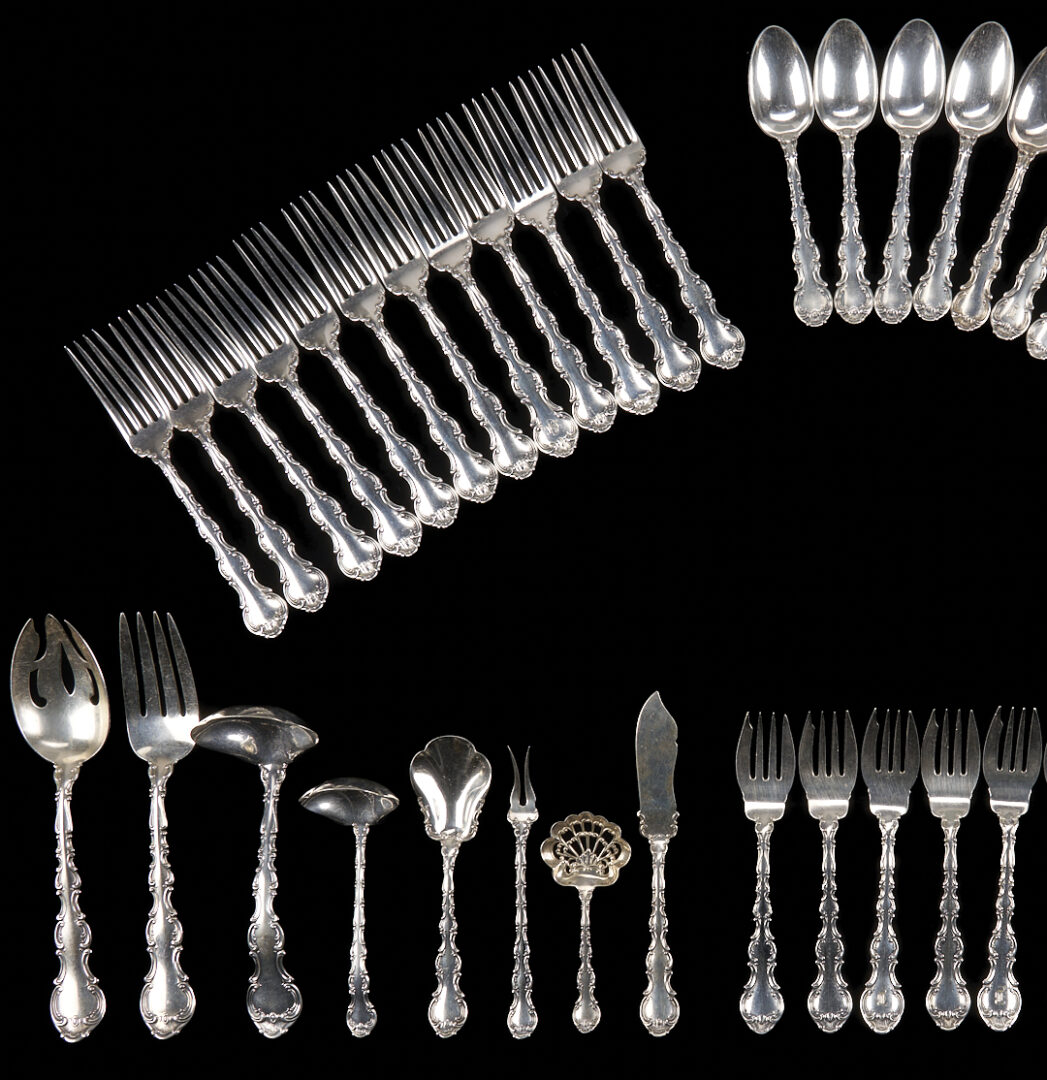 Lot 685: 57 pcs Gorham Strasbourg Sterling Flatware