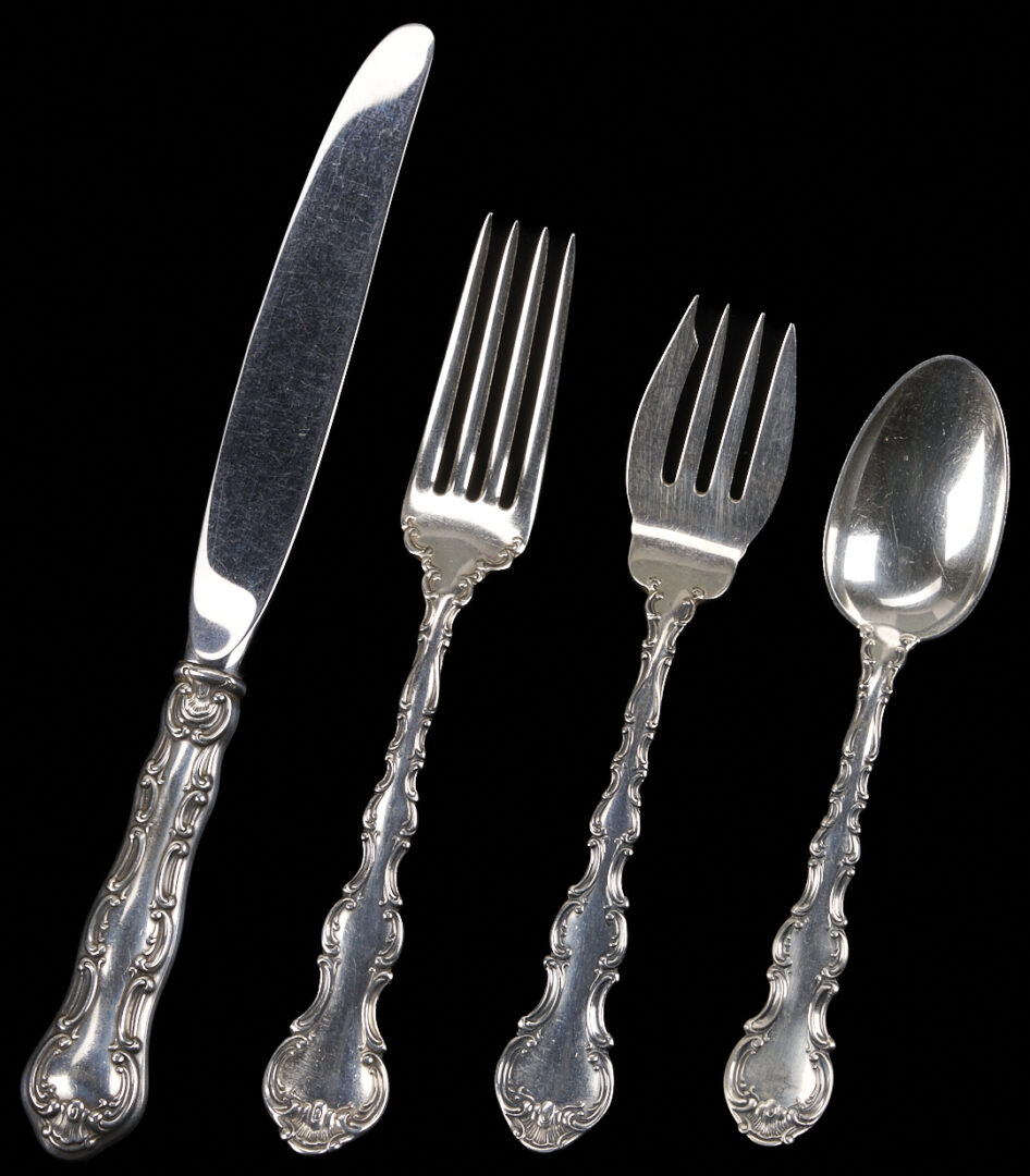 Lot 685: 57 pcs Gorham Strasbourg Sterling Flatware