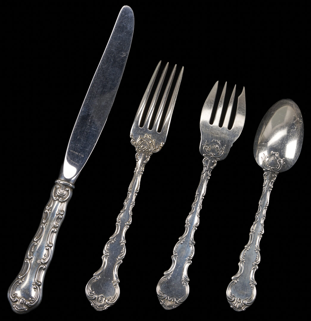 Lot 685: 57 pcs Gorham Strasbourg Sterling Flatware