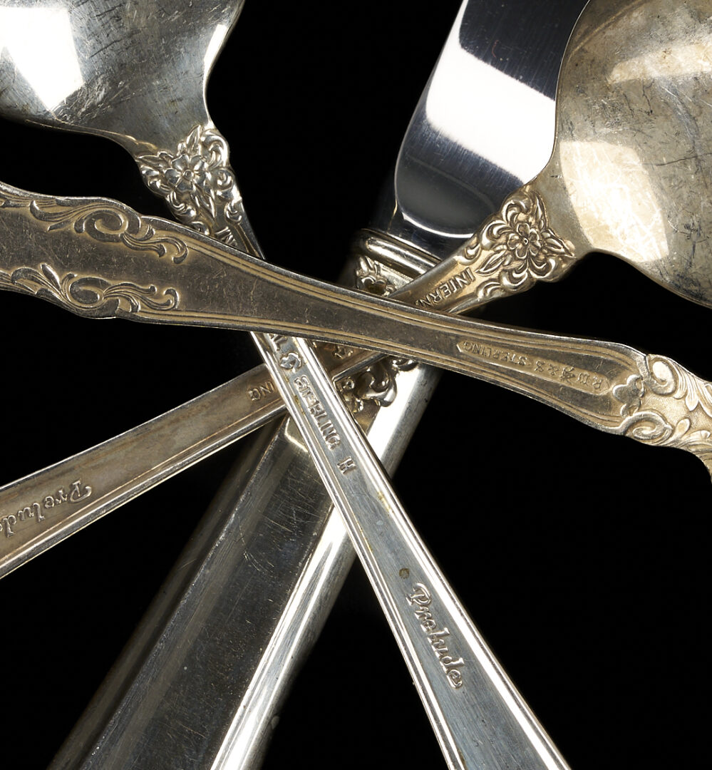 Lot 687: 40 Pcs. International Prelude Sterling Flatware, plus 17 others