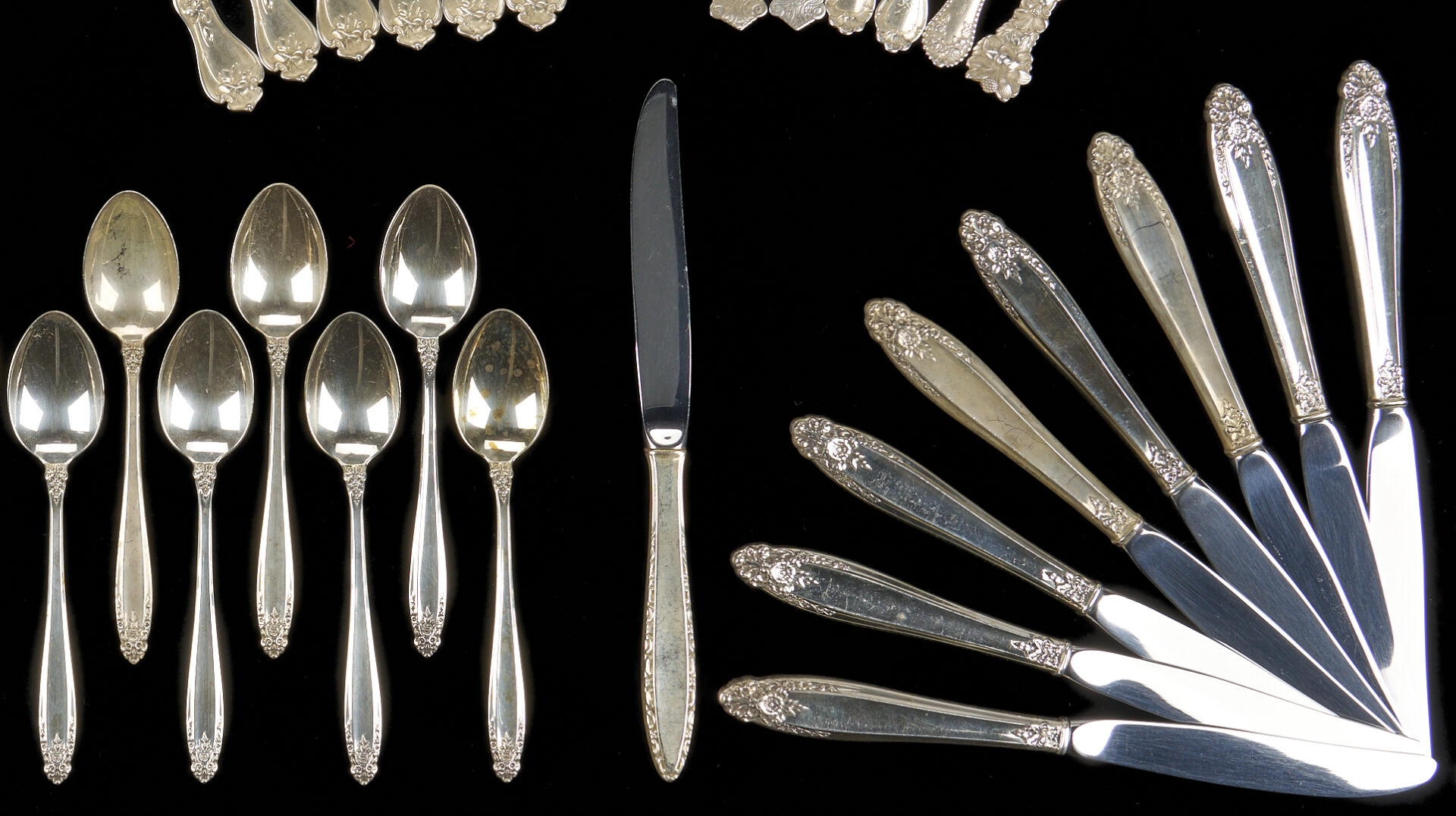 Lot 687: 40 Pcs. International Prelude Sterling Flatware, plus 17 others
