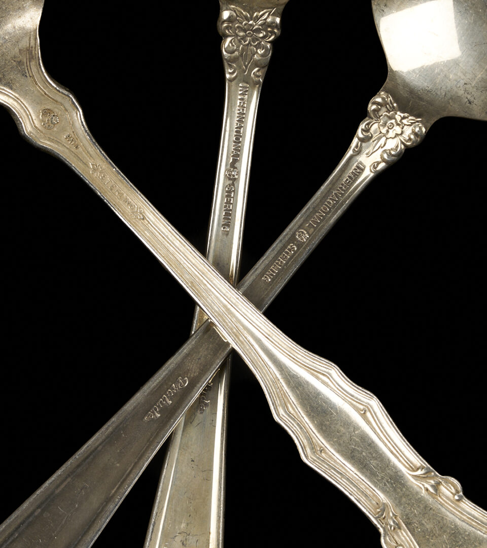 Lot 687: 40 Pcs. International Prelude Sterling Flatware, plus 17 others