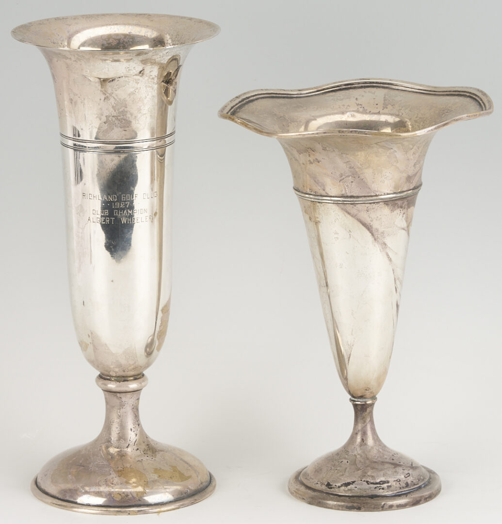 Lot 691: 5 Sterling Silver Nashville Golf Trophies: 2 Vases, Bowl, Pitcher, Goblet