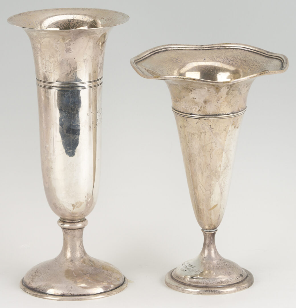 Lot 691: 5 Sterling Silver Nashville Golf Trophies: 2 Vases, Bowl, Pitcher, Goblet