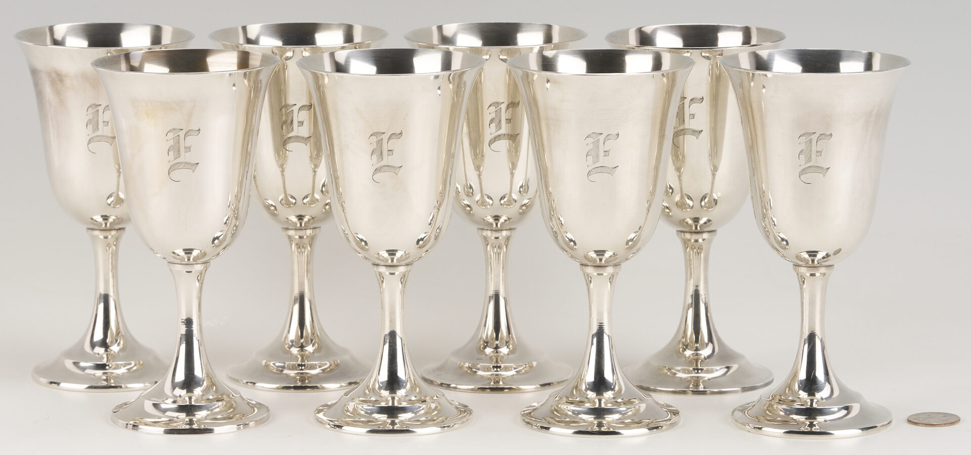 Lot 692: 8 International Sterling Silver Goblets