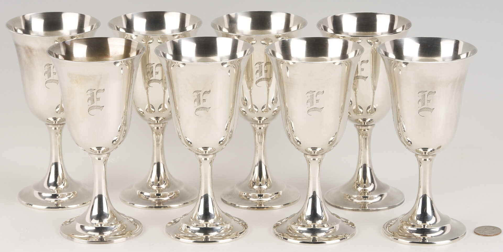 Lot 692: 8 International Sterling Silver Goblets
