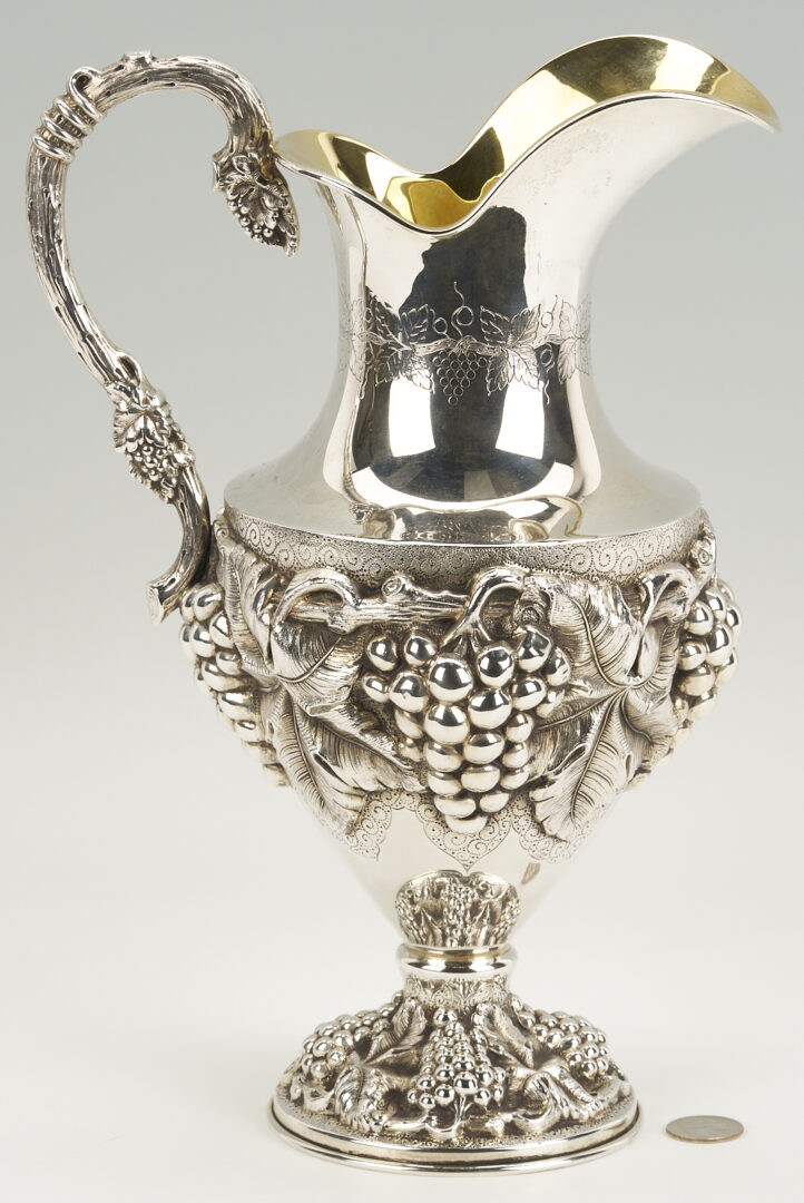 Lot 693: Ornate Sterling Silver Wine Ewer or Water Pitcher
