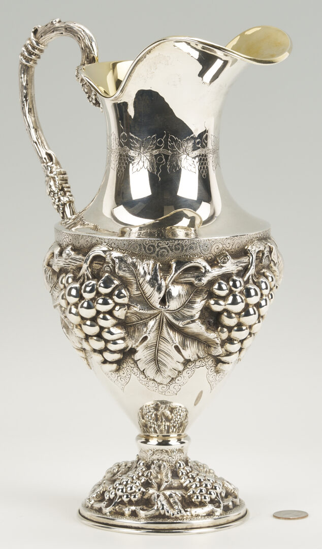 Lot 693: Ornate Sterling Silver Wine Ewer or Water Pitcher