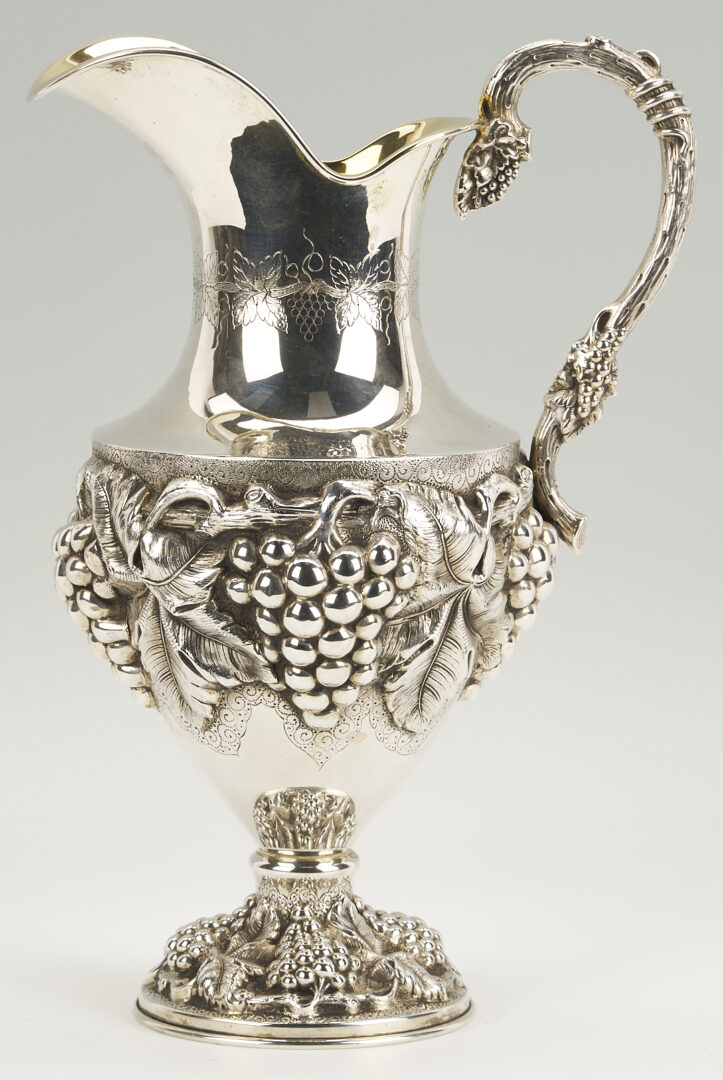 Lot 693: Ornate Sterling Silver Wine Ewer or Water Pitcher