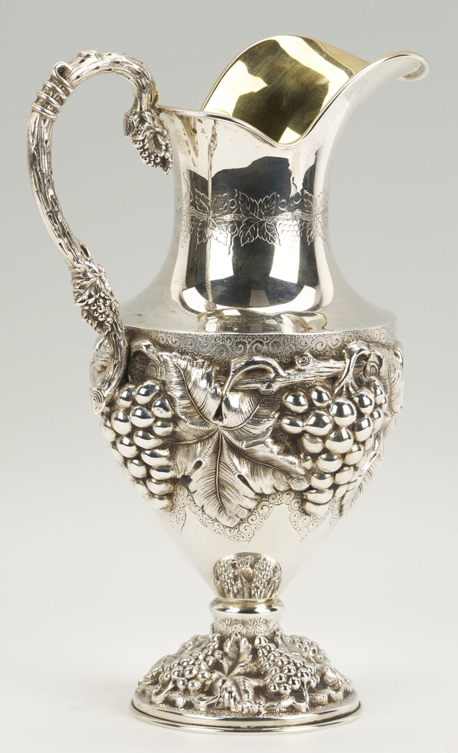 Lot 693: Ornate Sterling Silver Wine Ewer or Water Pitcher