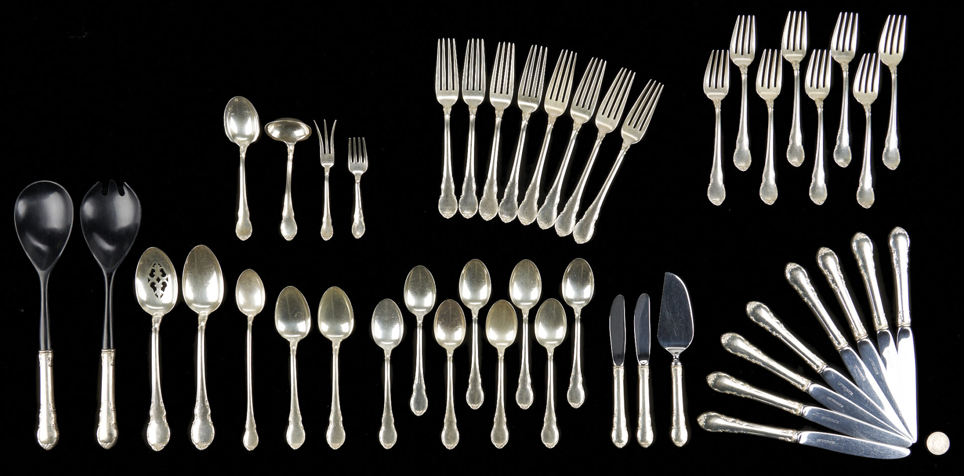 Lot 694: 46 Pcs. Lunt Modern Victorian Sterling Silver Flatware