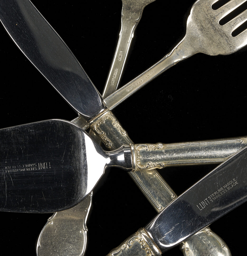 Lot 694: 46 Pcs. Lunt Modern Victorian Sterling Silver Flatware