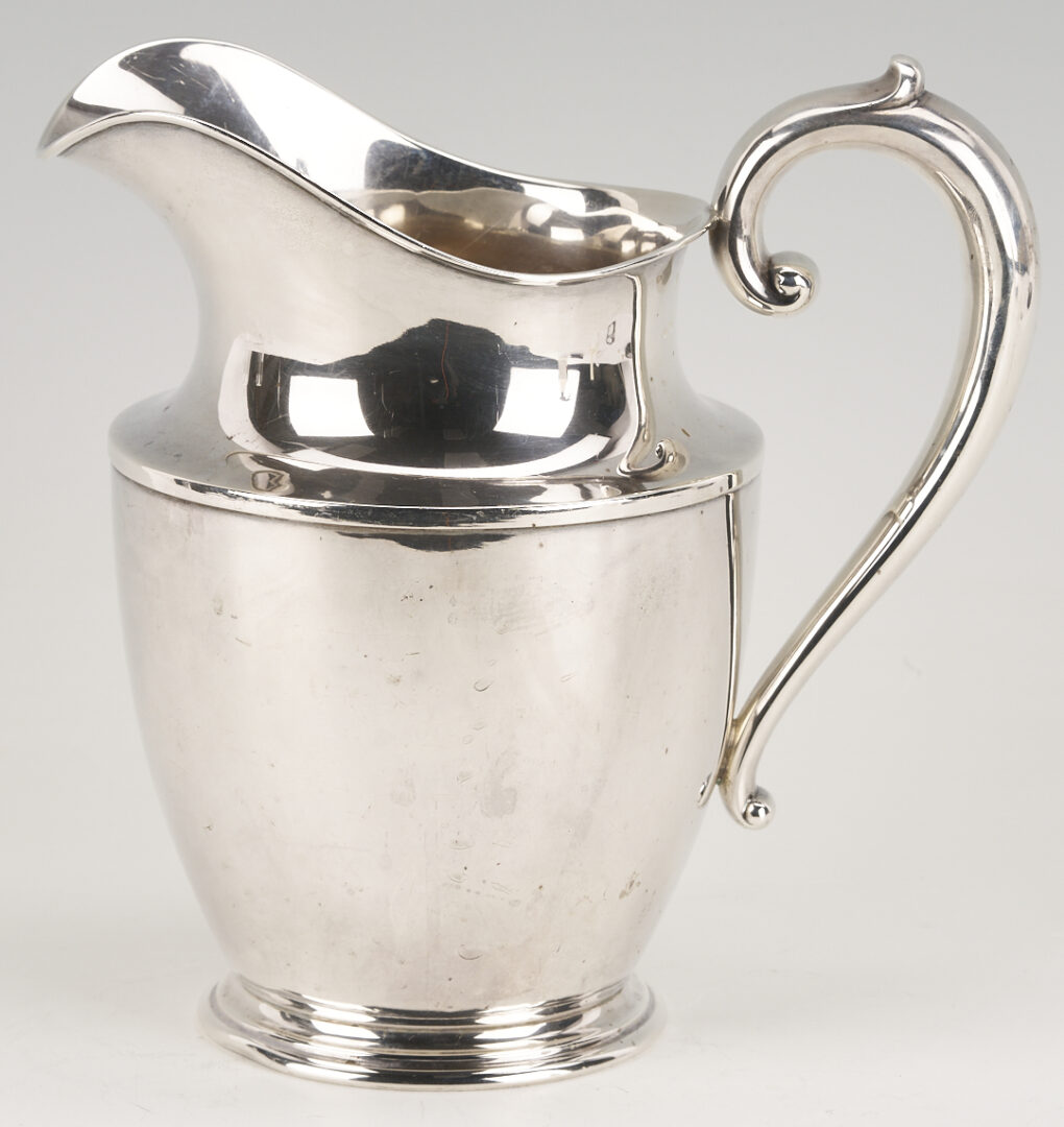 Lot 697: Wallace Sterling Water Pitcher w/ 4 Cups