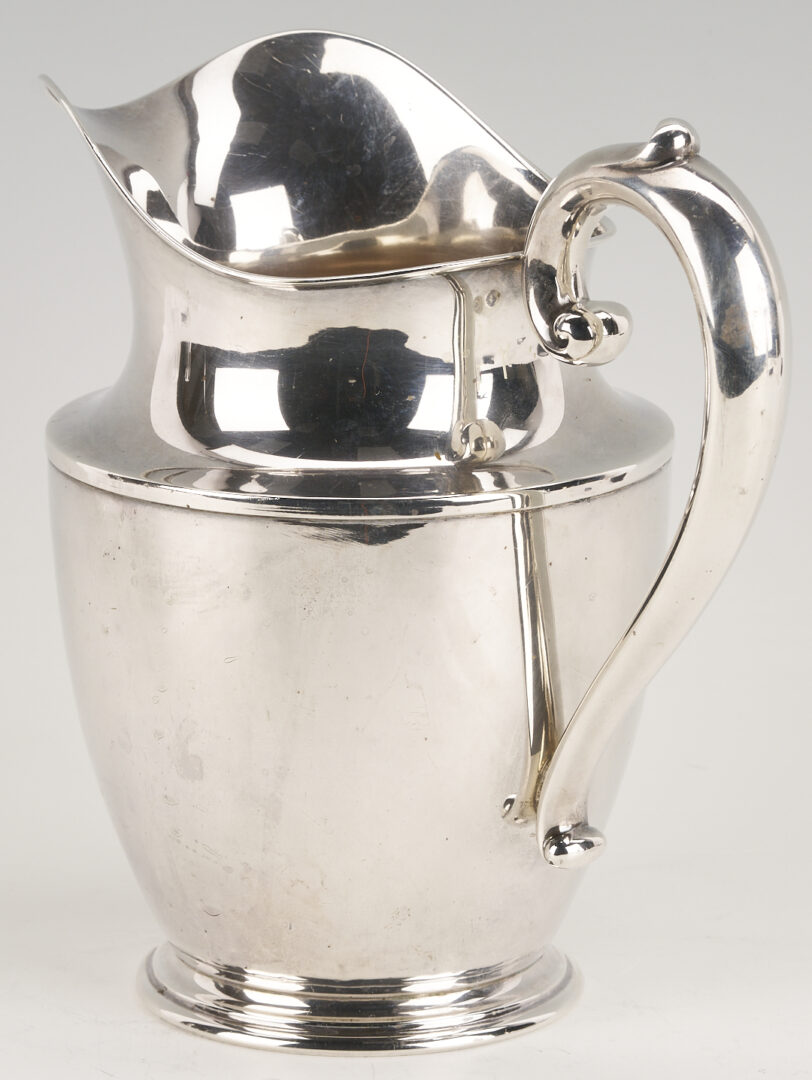 Lot 697: Wallace Sterling Water Pitcher w/ 4 Cups