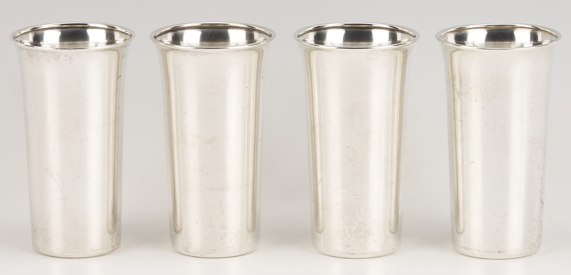 Lot 697: Wallace Sterling Water Pitcher w/ 4 Cups