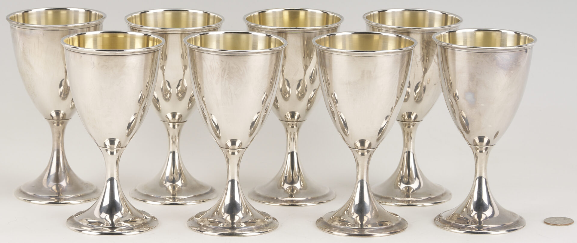 Lot 700: 8 Wallace Sterling Silver Goblets