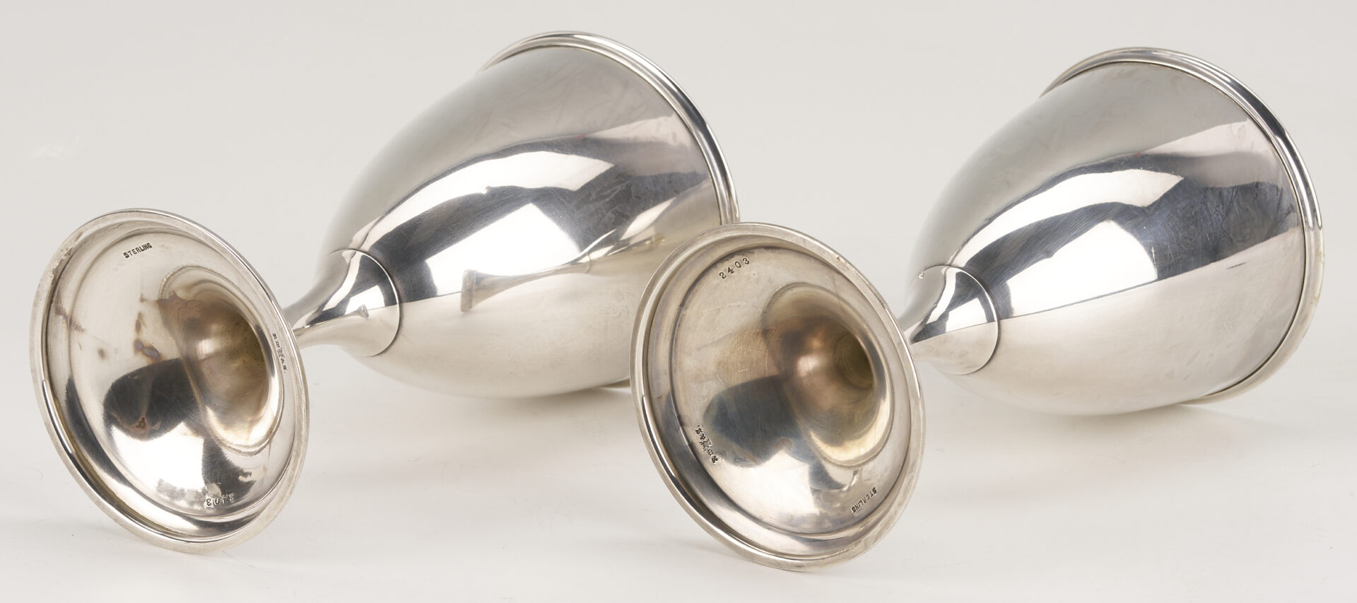 Lot 700: 8 Wallace Sterling Silver Goblets