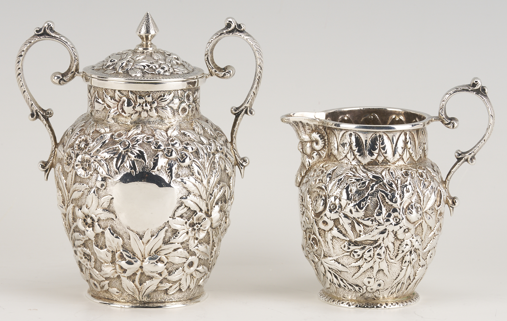 Lot 701: Sterling Bailey Banks Biddle Tray plus Justice & Arminger Cream/Sugar