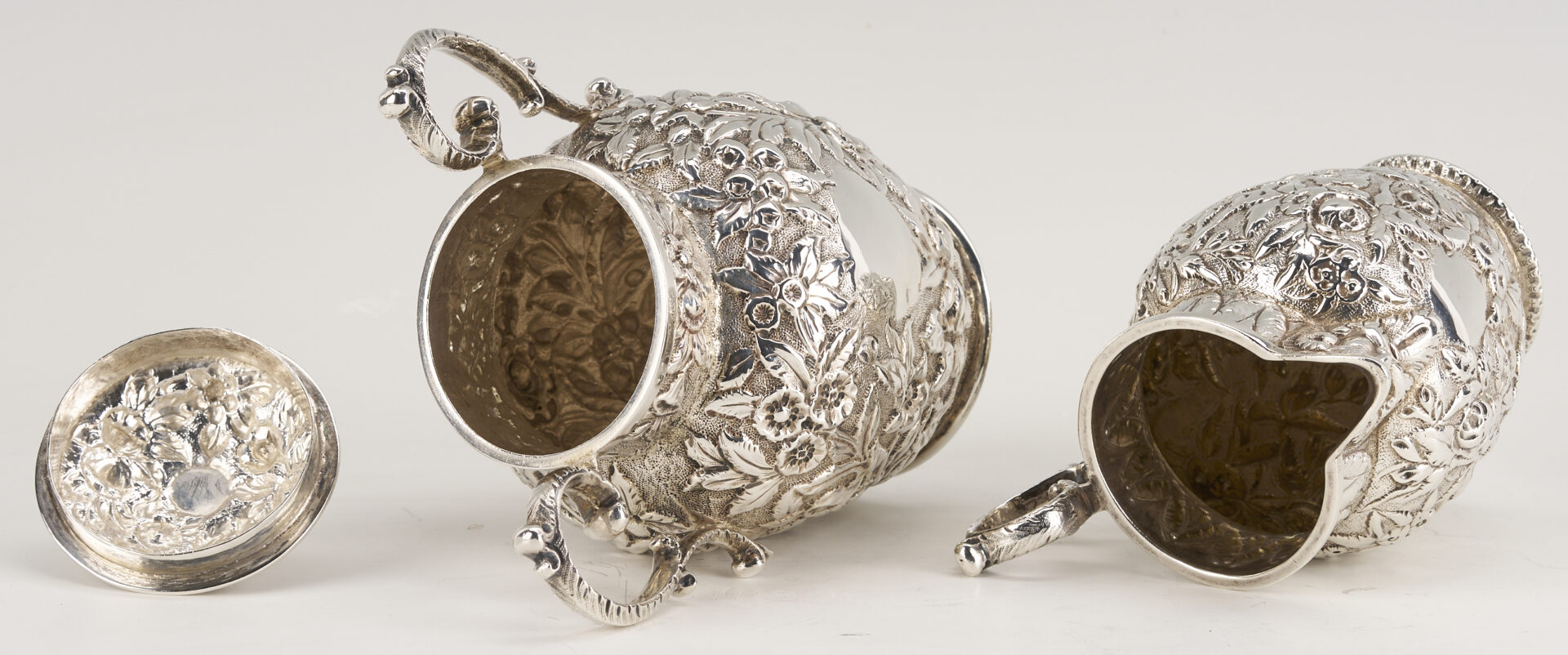 Lot 701: Sterling Bailey Banks Biddle Tray plus Justice & Arminger Cream/Sugar