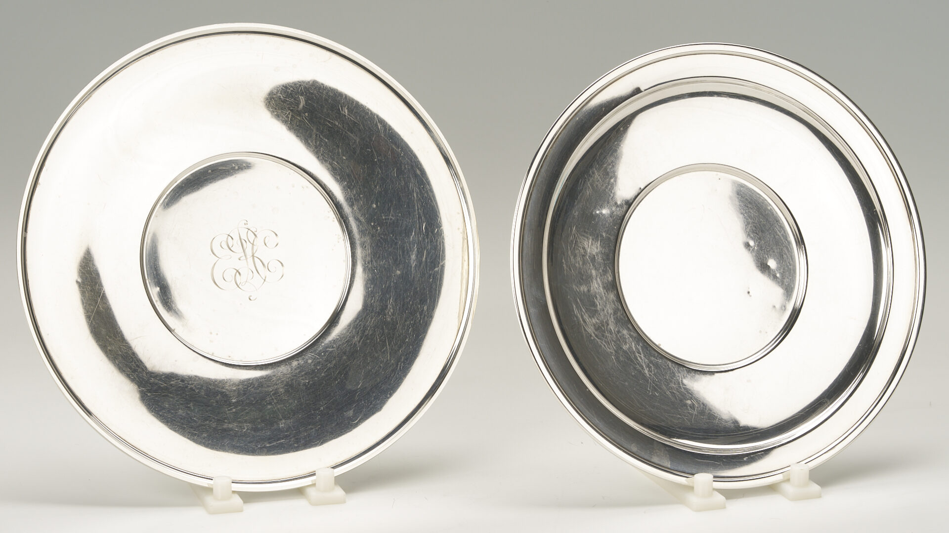 Lot 705: 4 Assorted Sterling Silver Plates
