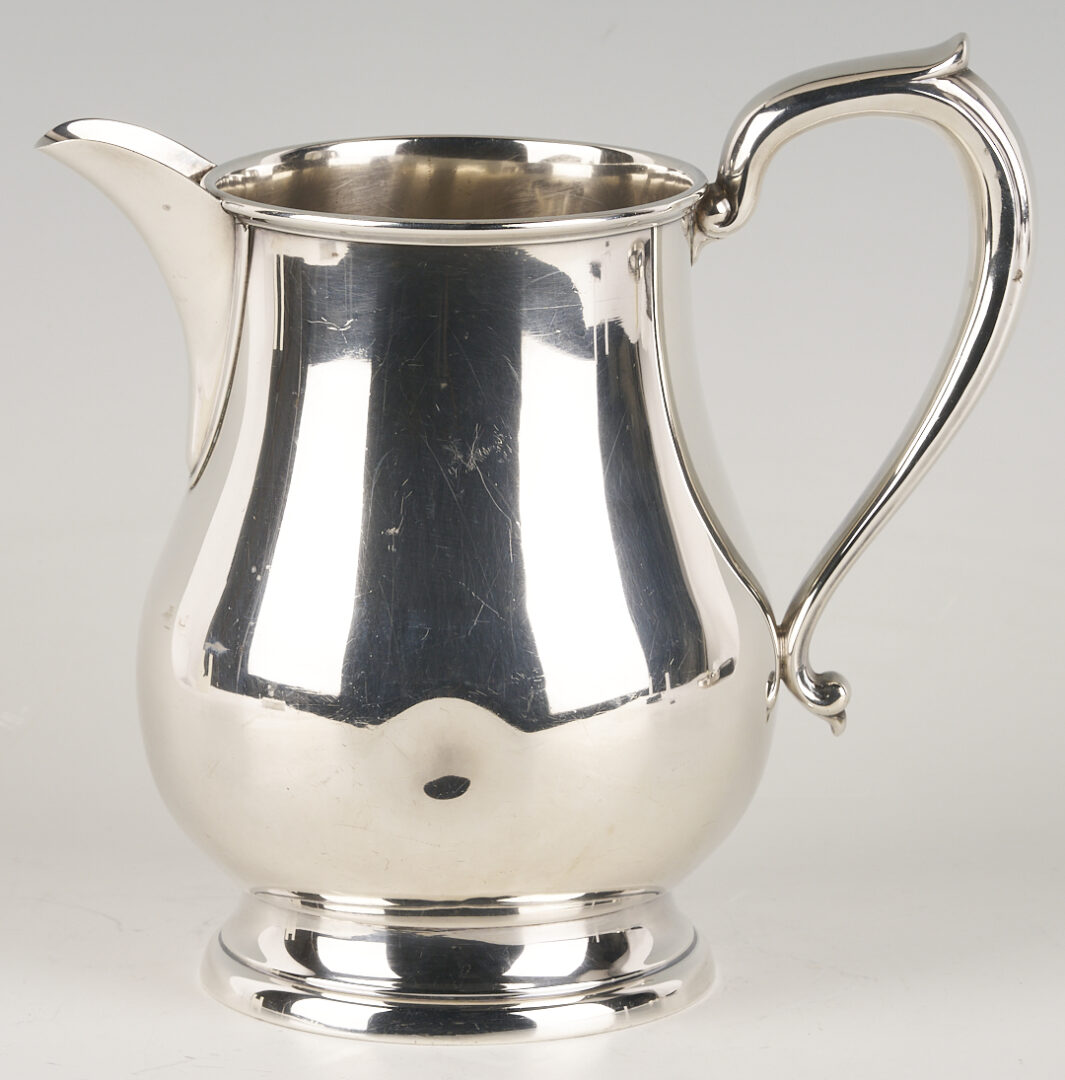 Lot 706: Kirk Sterling Pitcher plus 6 International Sterling Bread Plates