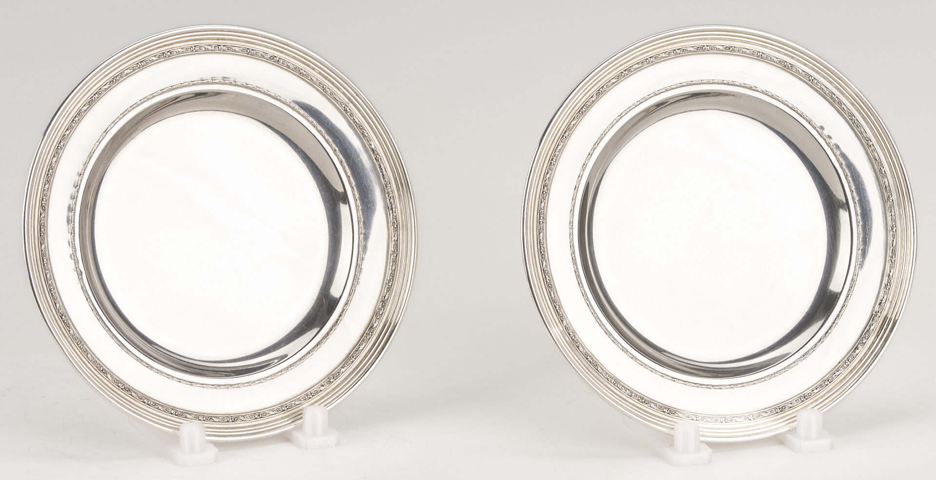 Lot 706: Kirk Sterling Pitcher plus 6 International Sterling Bread Plates
