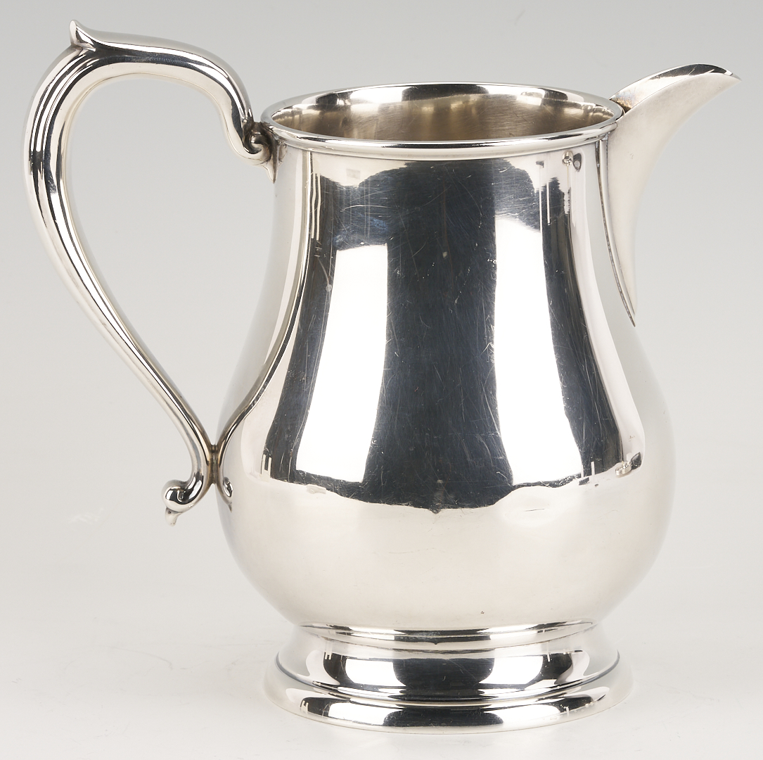 Lot 706: Kirk Sterling Pitcher plus 6 International Sterling Bread Plates