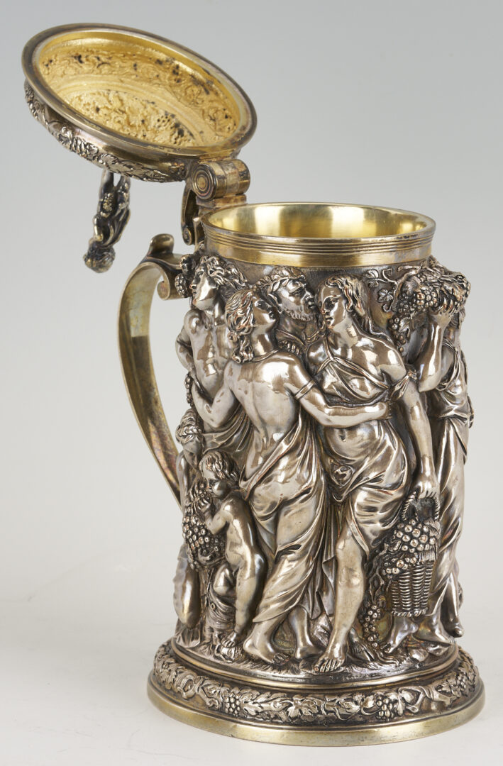 Lot 711: Elkington Electrotype Tankard plus 4 Candlesticks