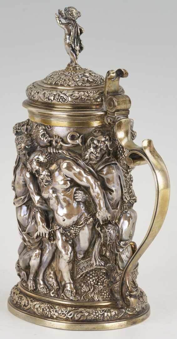 Lot 711: Elkington Electrotype Tankard plus 4 Candlesticks