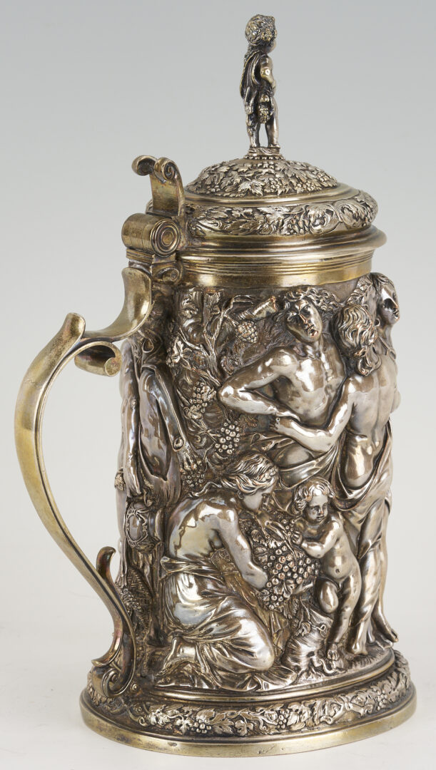 Lot 711: Elkington Electrotype Tankard plus 4 Candlesticks