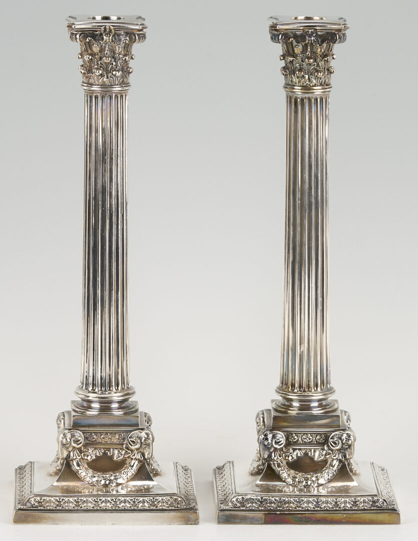 Lot 711: Elkington Electrotype Tankard plus 4 Candlesticks