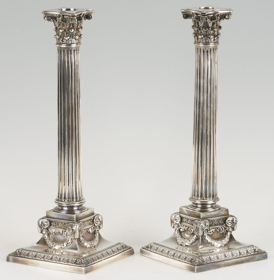 Lot 711: Elkington Electrotype Tankard plus 4 Candlesticks