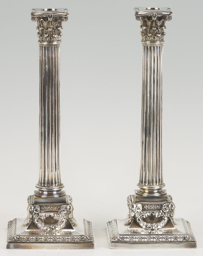 Lot 711: Elkington Electrotype Tankard plus 4 Candlesticks