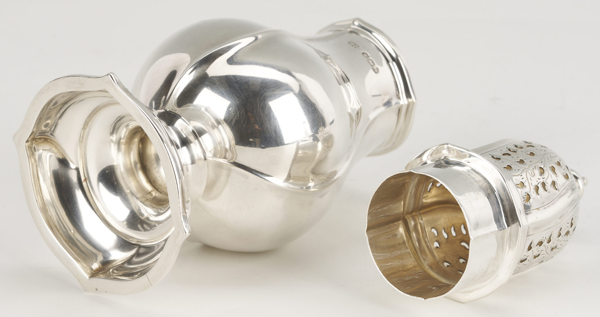 Lot 712: Sterling Caster & Mug Plus S/P Wine Cooler & Taster