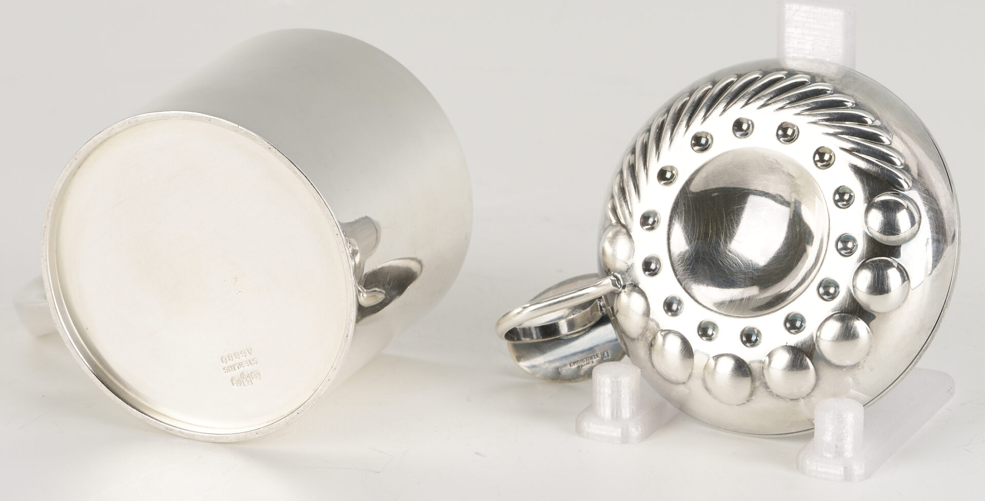 Lot 712: Sterling Caster & Mug Plus S/P Wine Cooler & Taster