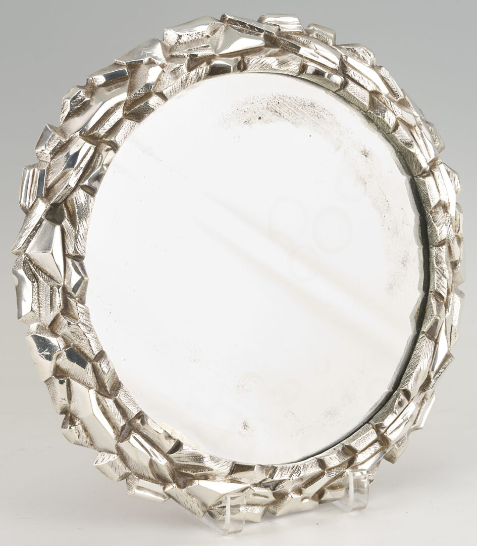 Lot 714: 4 pcs Silverplate: Plateau, Basket, Knife Rest, Tall Vase