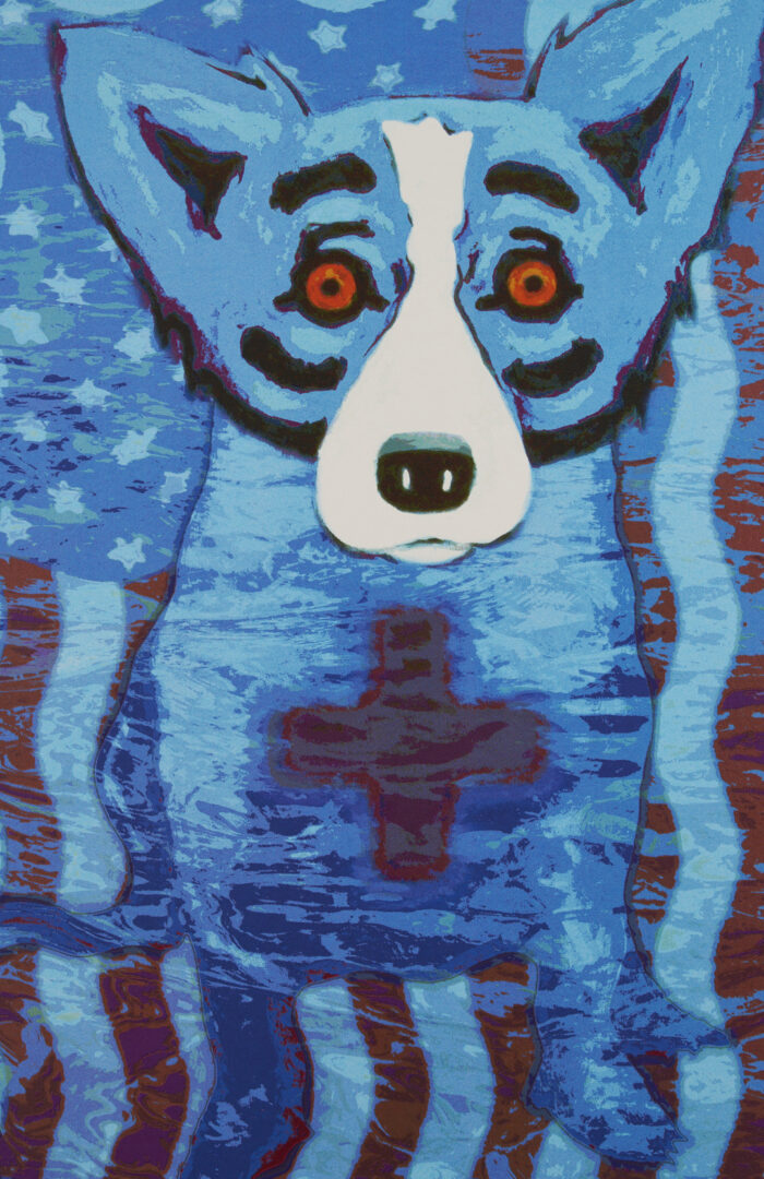 Lot 715: George Rodrigue Blue Dog Poster, We Will Rise Again