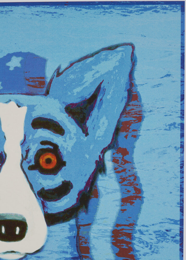 Lot 715: George Rodrigue Blue Dog Poster, We Will Rise Again
