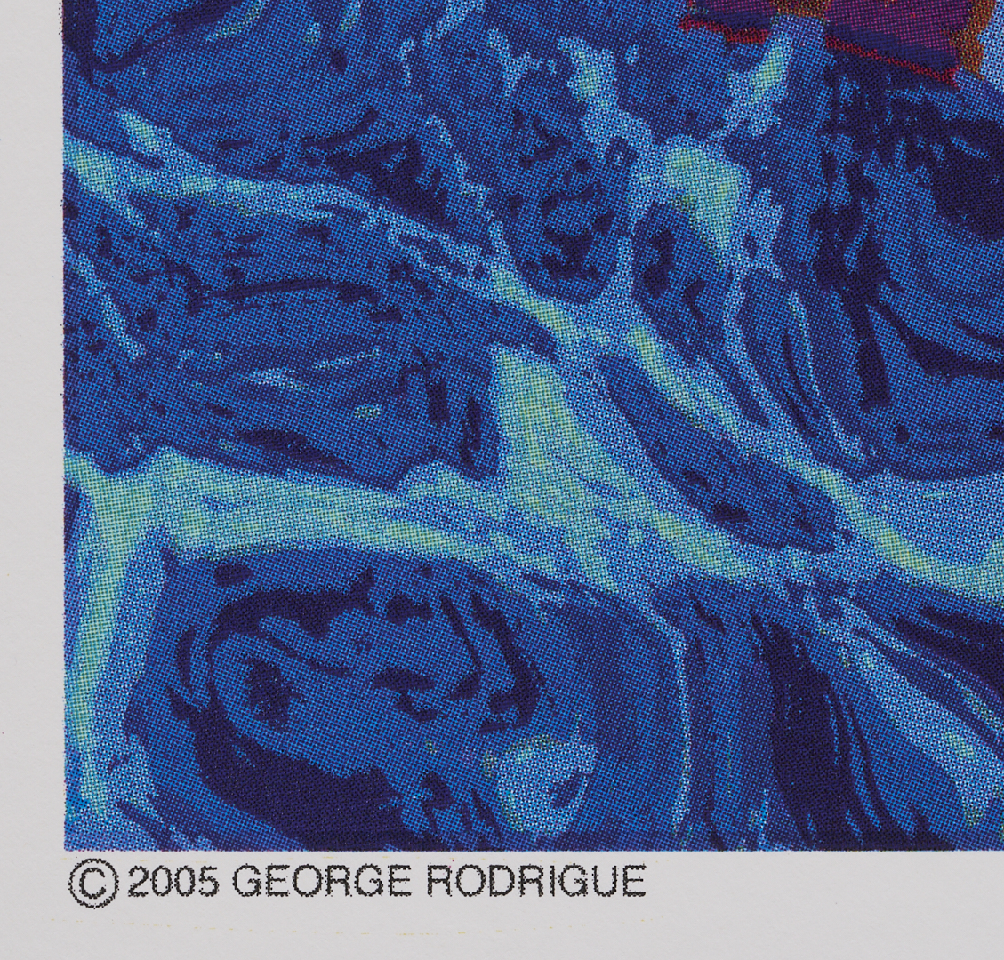 Lot 715: George Rodrigue Blue Dog Poster, We Will Rise Again