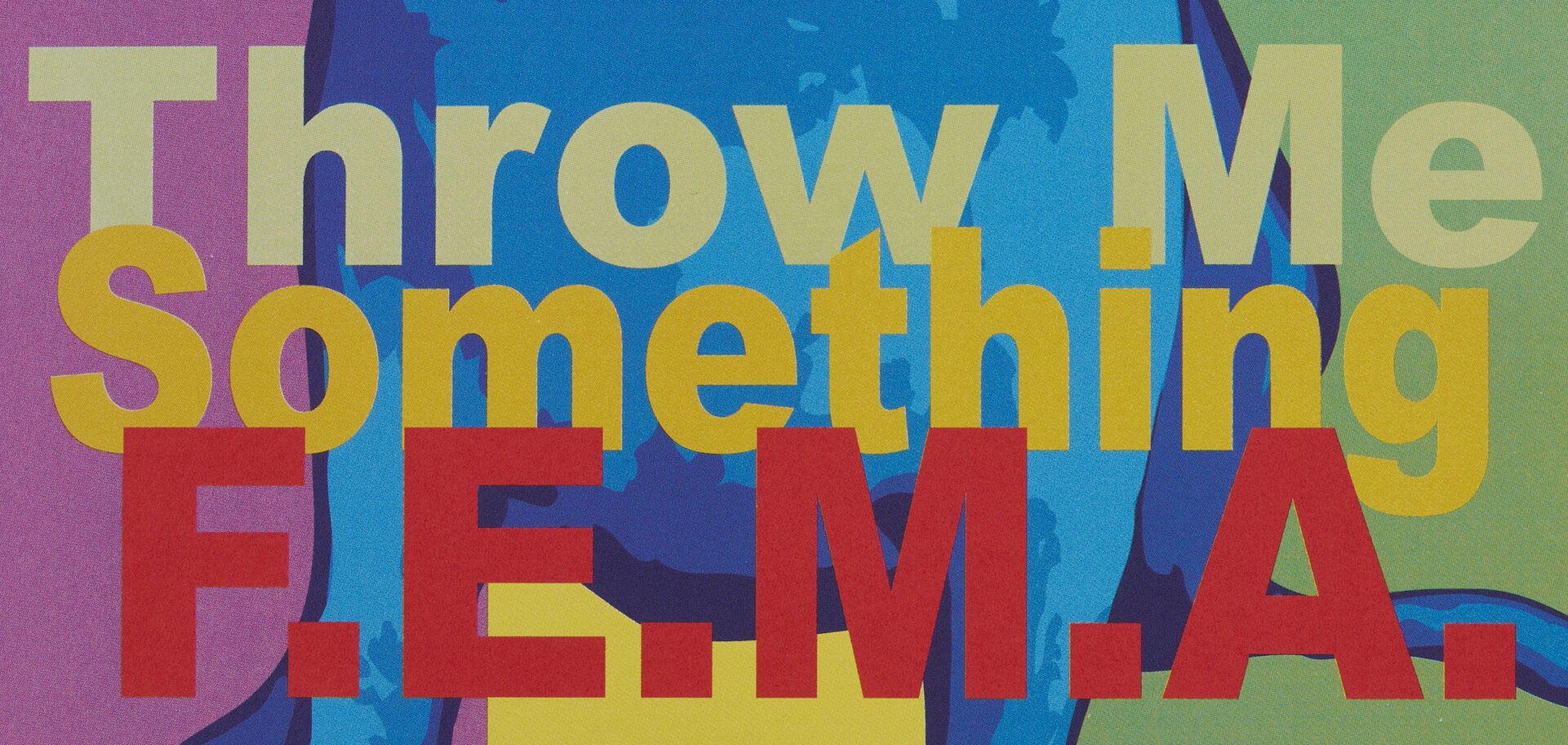 Lot 716: George Rodrigue Blue Dog Poster, Throw Me Something FEMA