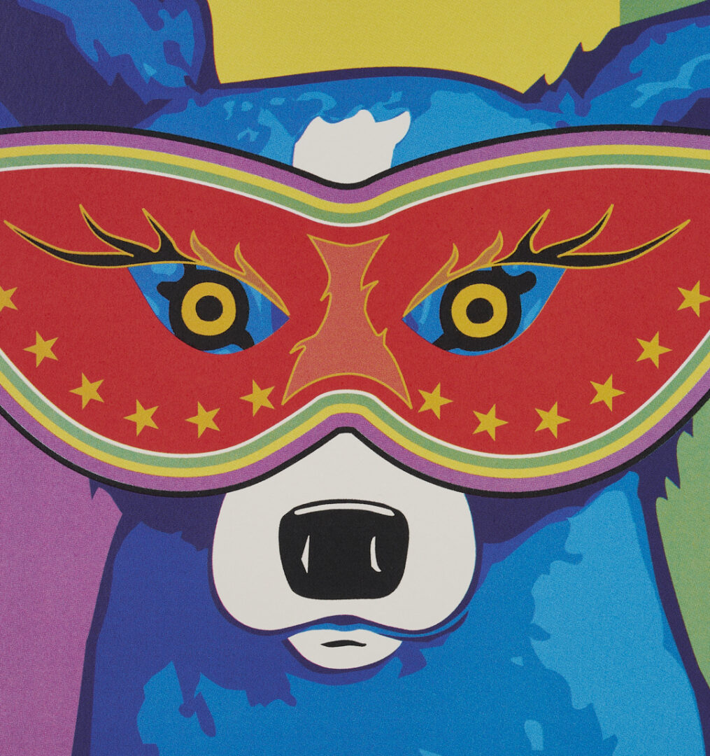 Lot 716: George Rodrigue Blue Dog Poster, Throw Me Something FEMA