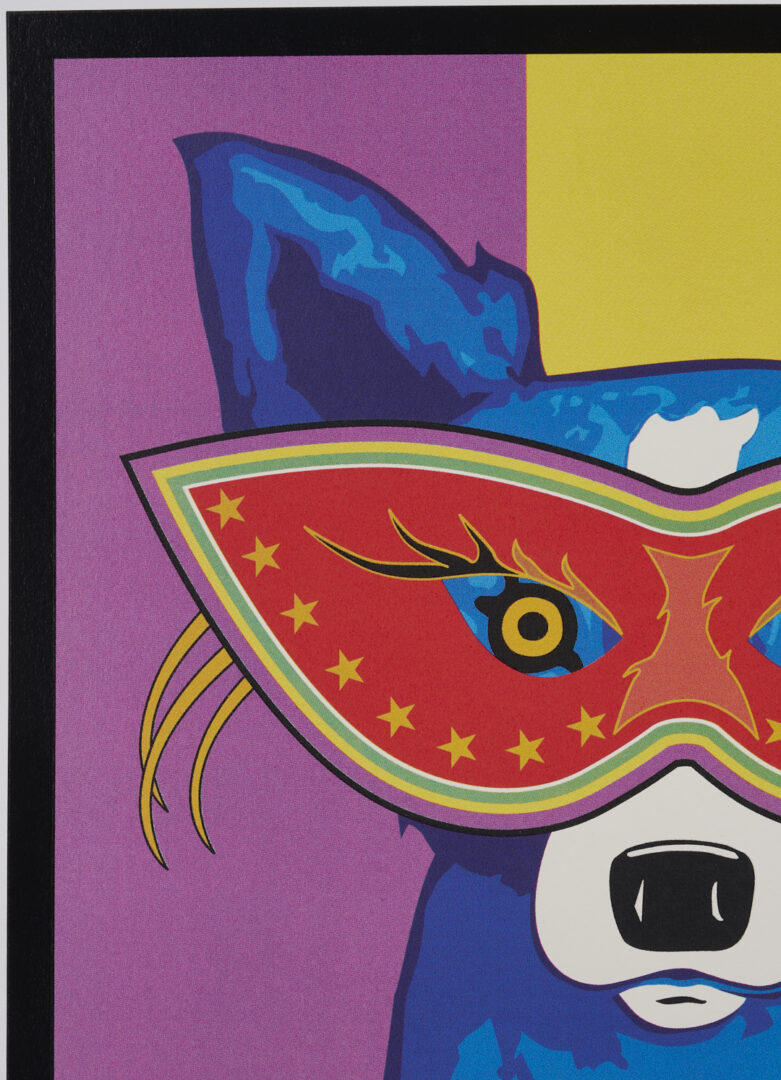 Lot 716: George Rodrigue Blue Dog Poster, Throw Me Something FEMA