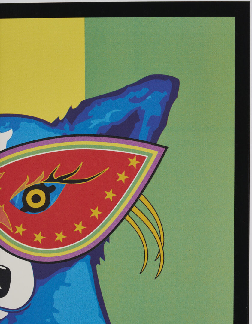 Lot 716: George Rodrigue Blue Dog Poster, Throw Me Something FEMA