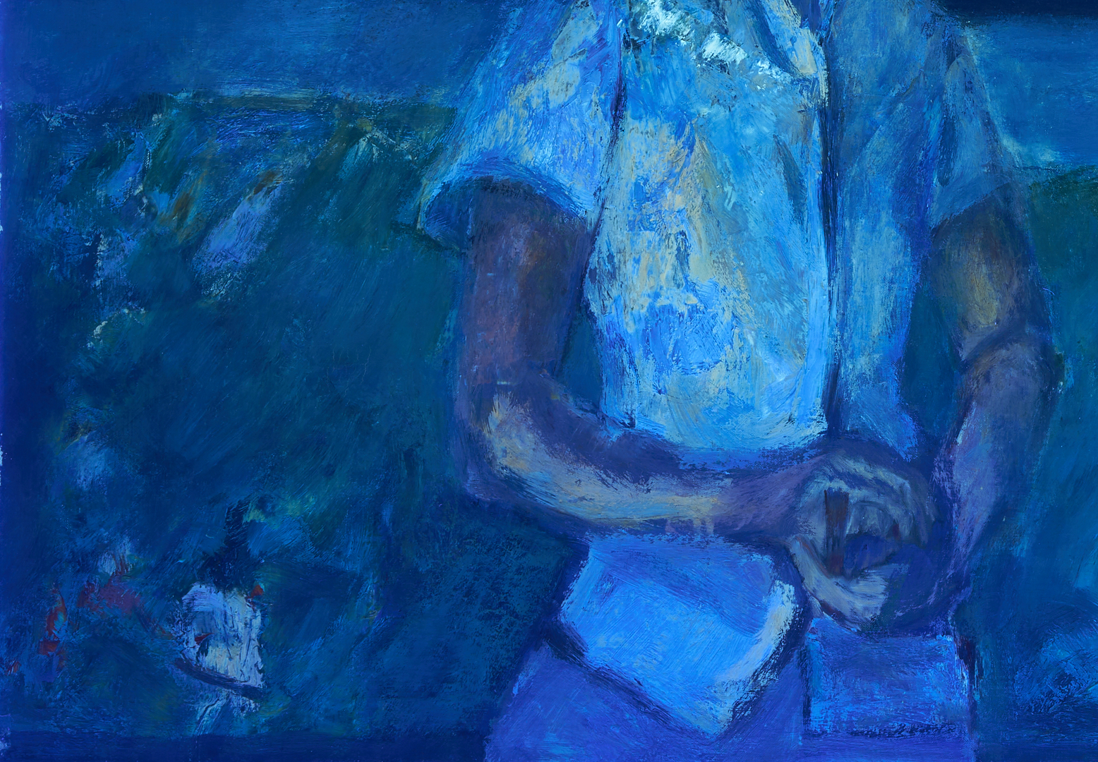 Lot 722: Joanna Higgs Ross O/C Painting, Self Portrait as a Young Artist