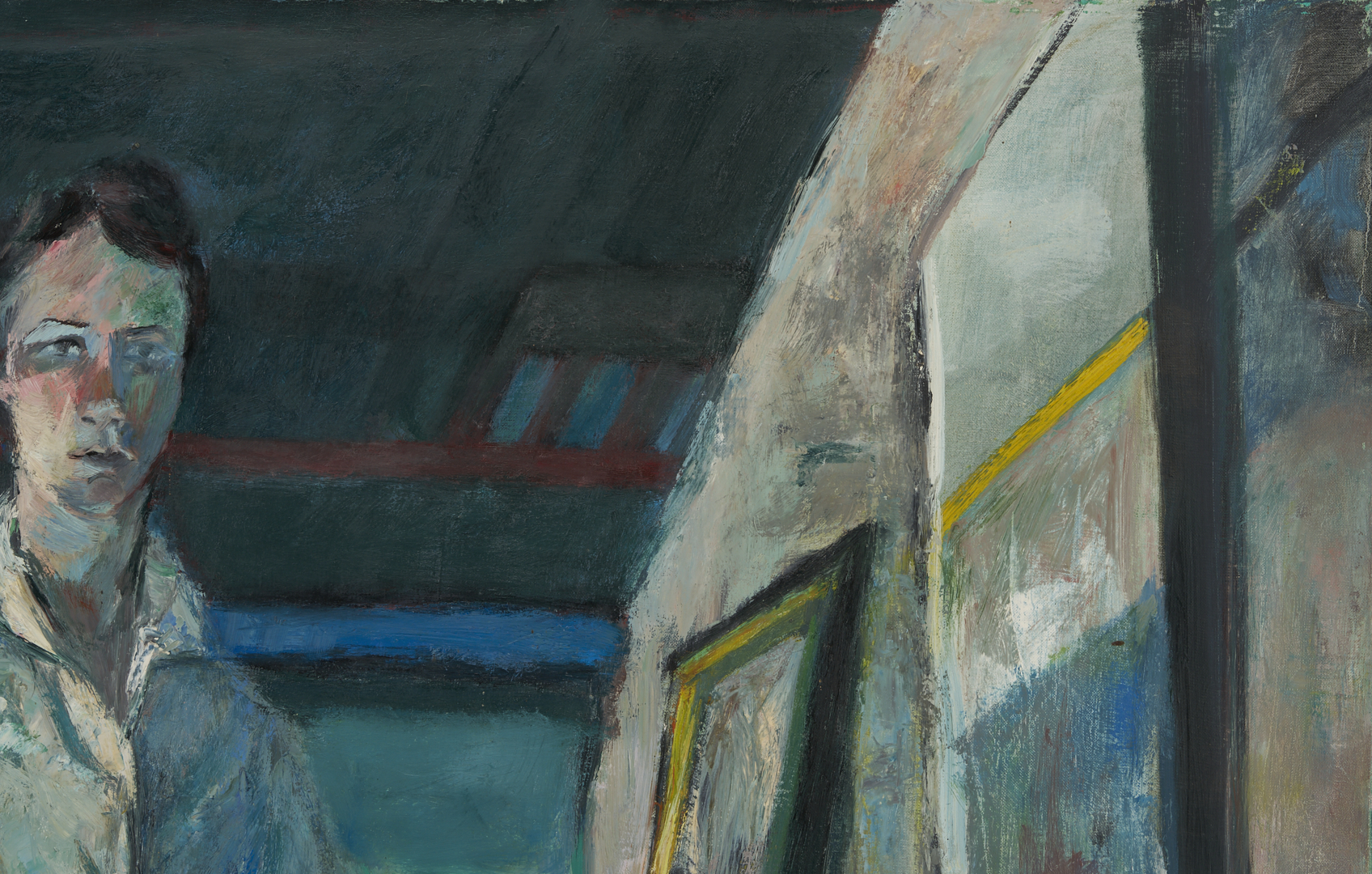 Lot 722: Joanna Higgs Ross O/C Painting, Self Portrait as a Young Artist