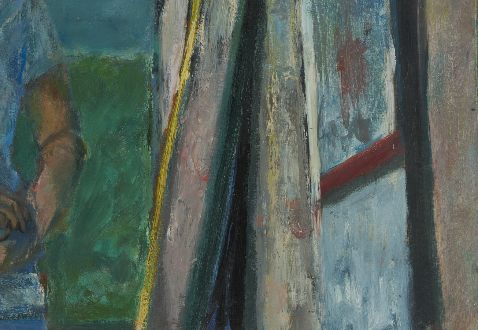 Lot 722: Joanna Higgs Ross O/C Painting, Self Portrait as a Young Artist