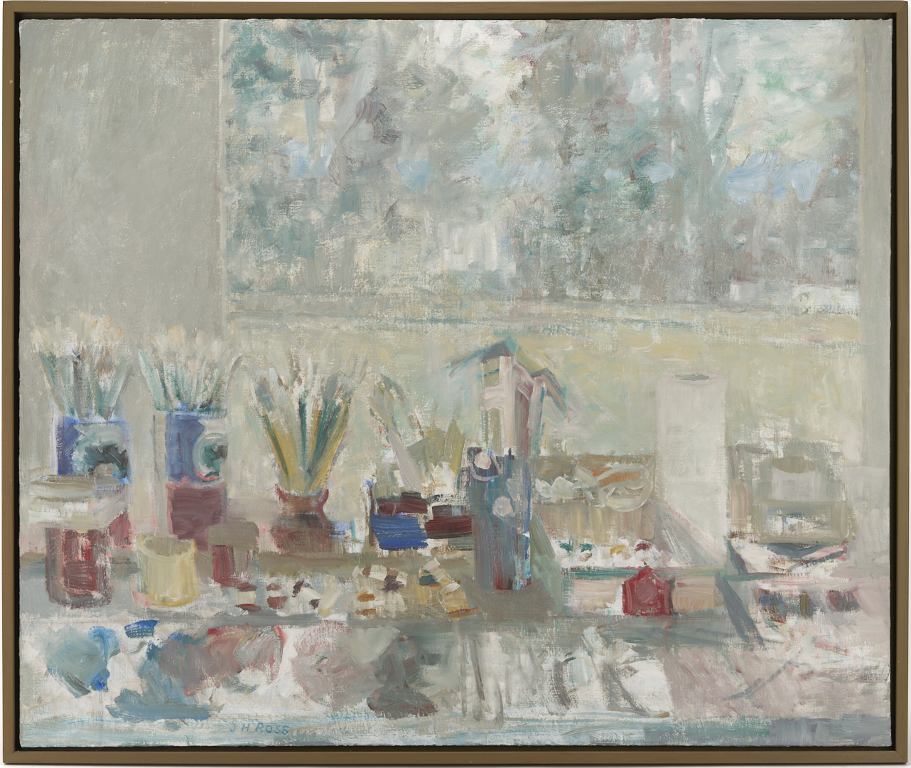 Lot 723: Exhibited Joanna Higgs Ross O/C Still Life Painting, Artist’s Studio
