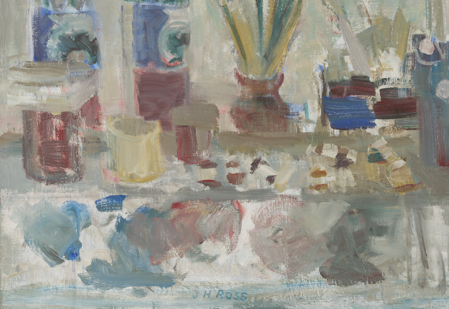 Lot 723: Exhibited Joanna Higgs Ross O/C Still Life Painting, Artist’s Studio