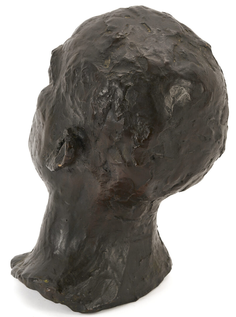 Lot 724: Bronze Male Head Sculpture, poss. Puryear Mims