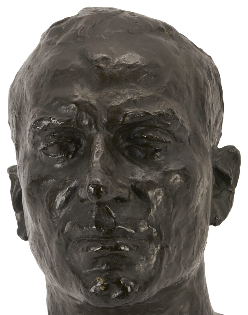 Lot 724: Bronze Male Head Sculpture, poss. Puryear Mims